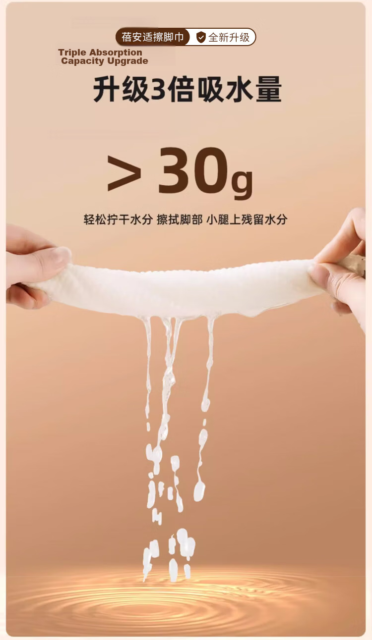 Beianshi Disposable Thickened Household Foot Wipes Lazy 240 Sheets (80 Sheets/Pack) Pearl Cotton Foot Wiping Paper 6