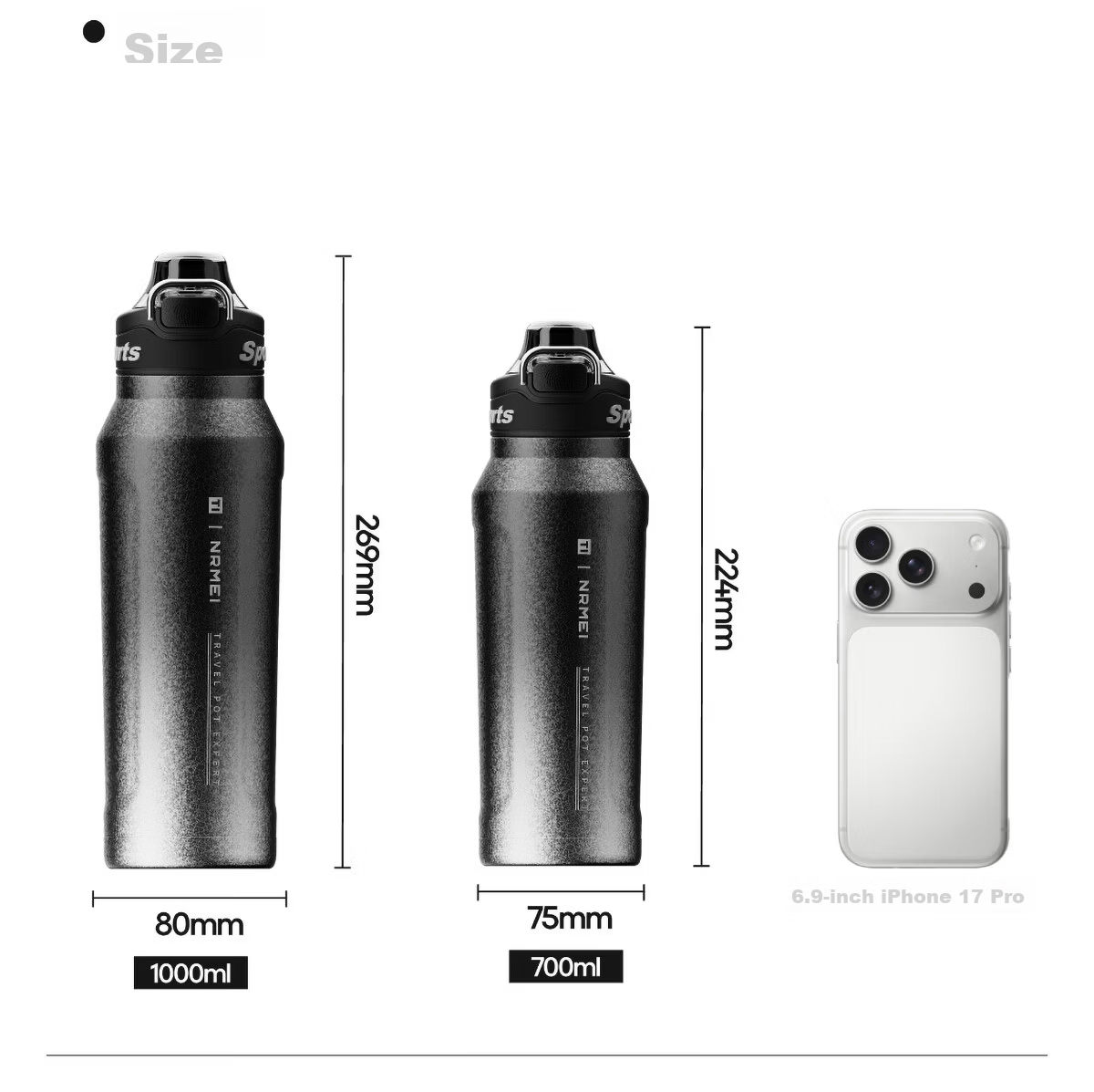 ERM Pure Titanium Insulated Water Bottle Men's Large Capacity Lightweight Outdoor Sports Portable Cycling Pure Titanium Flask Cup 33