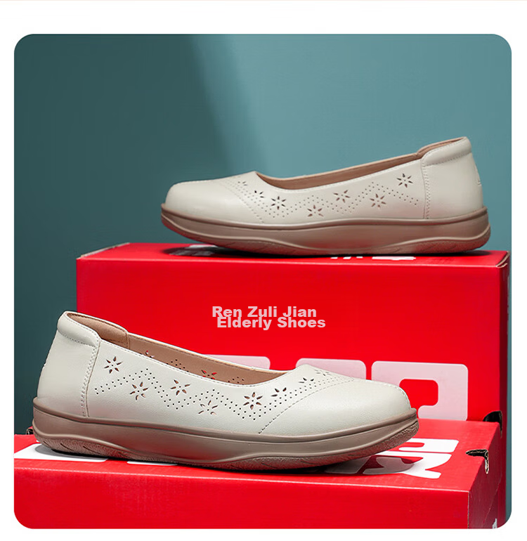 Zulijian Elderly Shoes [520 Gift for Mom] Women's Breathable Loafers 6032K Black Size 38 9