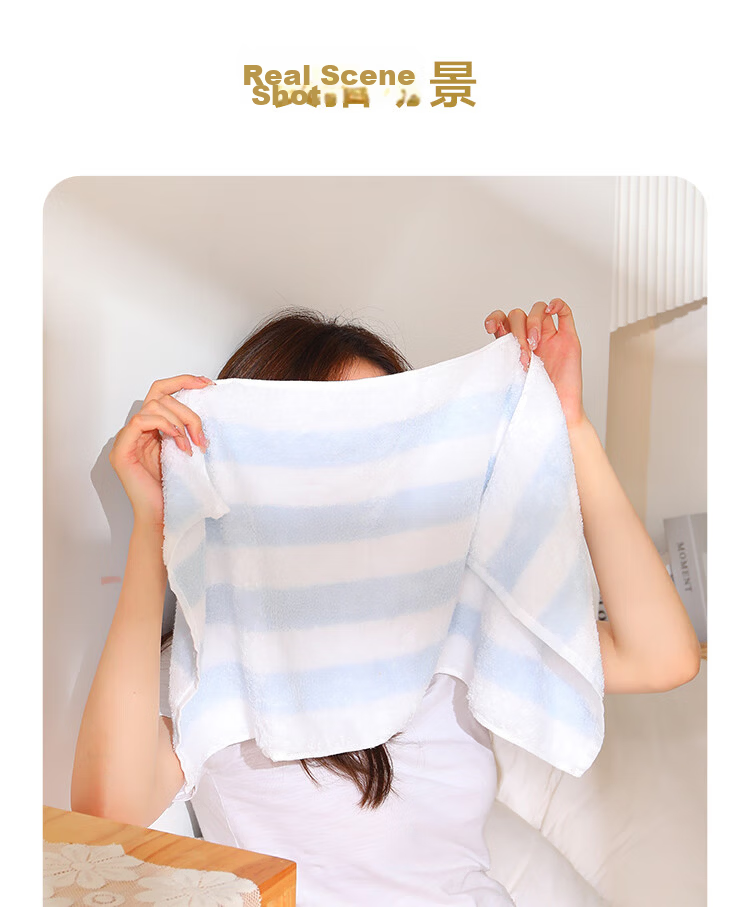 UCHINO Non-twisted Cotton Yarn Fresh Striped Antibacterial Towel 3-Pack Pure Cotton Soft Absorbent Face Towels (Pink Green Yellow) 13