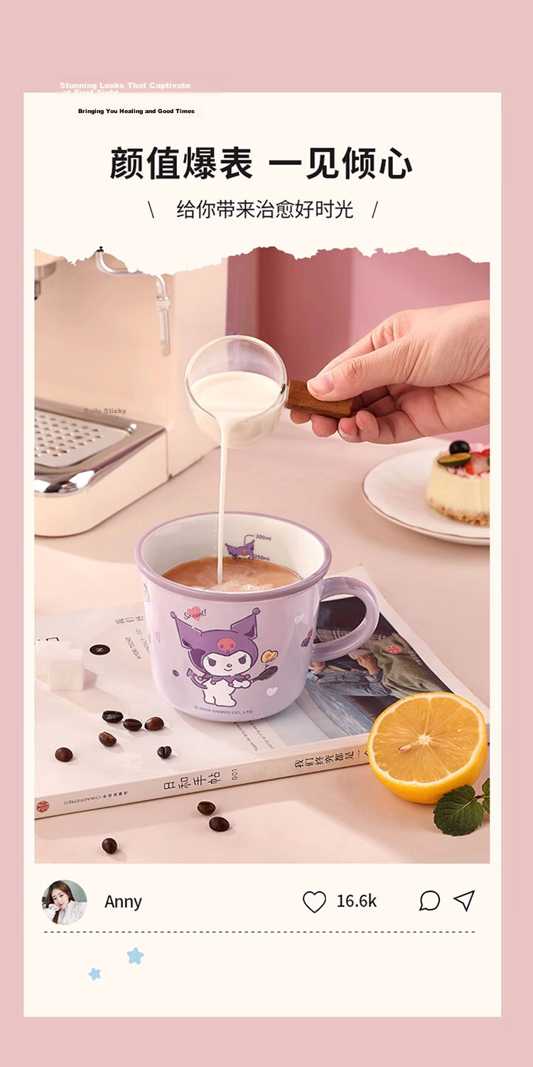 MANCHAOJIA Sanrio Children's Ceramic Water Cup Milk Cup Coffee Mug Home Couple Hello Kitty Mug 2