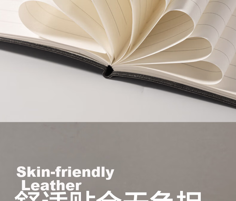 Deli Customizable Leather Notebook A5/112 Pages with Pen Insert, Soft Leather Cover, Elegant Skin-Feel Journal Diary Notebook, Morandi Color Series 22290 Brow 8