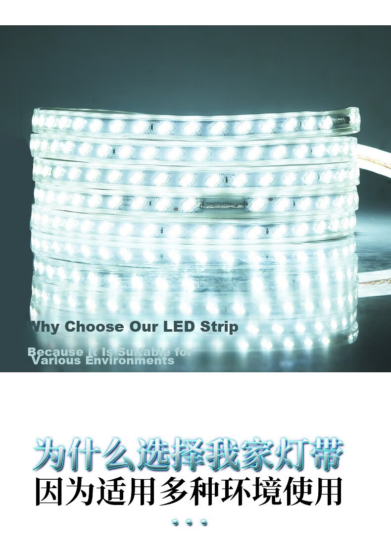 Fanyao Outdoor Waterproof LED Strip Light Super Bright Engineering Lighting Indoor Ceiling Light Strip 52 LEDs/m Warm White 10m 2