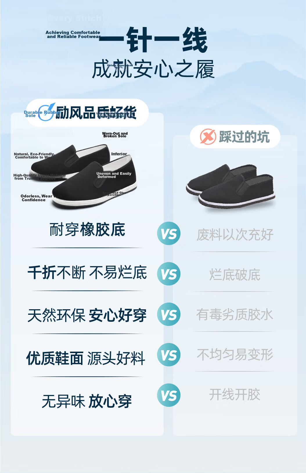 Lifeng Old Beijing Cloth Shoes Men Spring Autumn Casual Breathable Thousand-Layer Sole Flagship Store Chinese Handmade Cloth Shoes Men Black 41 8