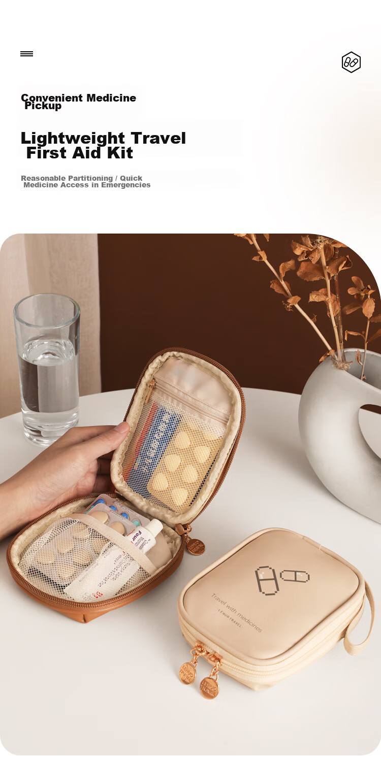 Lehuolvxing Pill Organizer, Portable Medicine Dispenser, Compact Travel Case for Pills, Small Five-Day Pack, Mini Pill Box for Business Trips 3