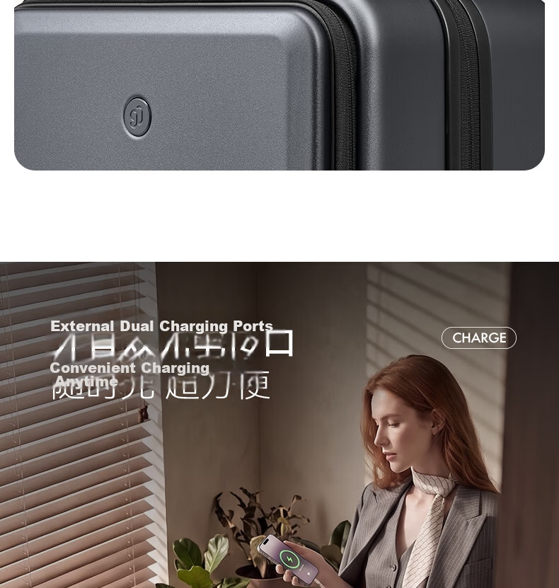 90 Points 20-inch Carry-on Luggage Unboxing Suitcase Men and Women Business Multifunctional Trolley Case Seine River Series Password Lock 15