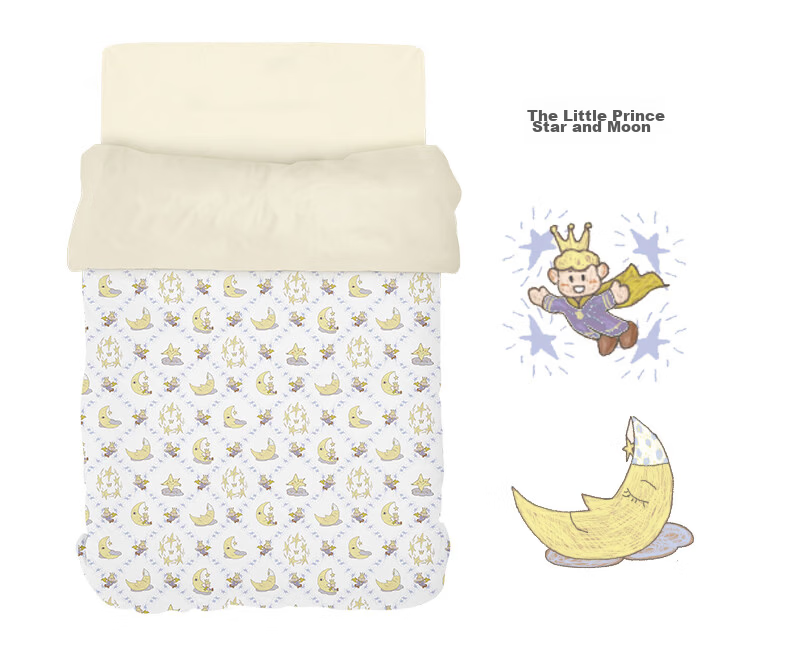 YEEHOO Baby and Child Class A 100% Cotton Silk Quilt Spring and Autumn Quilt Core Gift Box Little Prince Star Moon 150*200 18