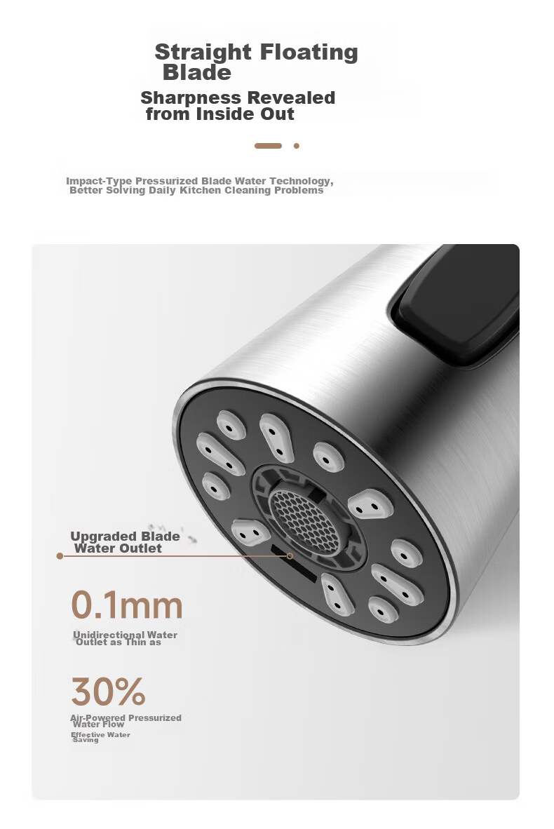 ARROW Kitchen Faucet Hot and Cold Three-Function Pull-Out 360° Rotatable 304 Stainless Steel Kitchen Tap AE45300P 5