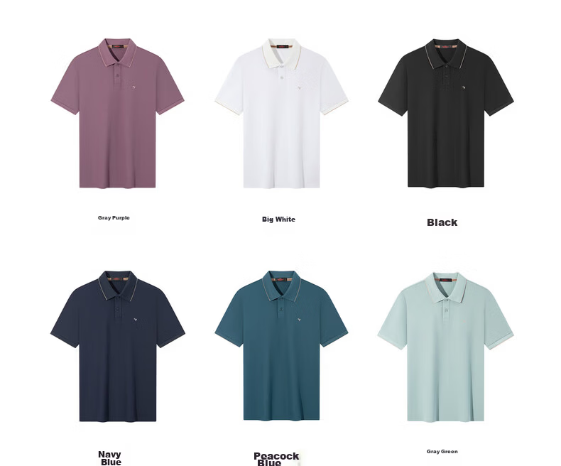 SEVEN Cool-Touch Non-Shrinking Collar Men's Summer Breathable Short-Sleeve POLO Shirt Business Casual Top 2XL 23