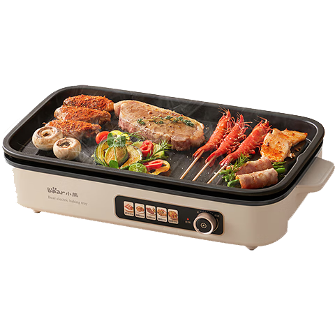 Bear Electric BBQ Grill Pan Multifunctional Non-stick Removable Electric Grill Pot DKL-Y15C1