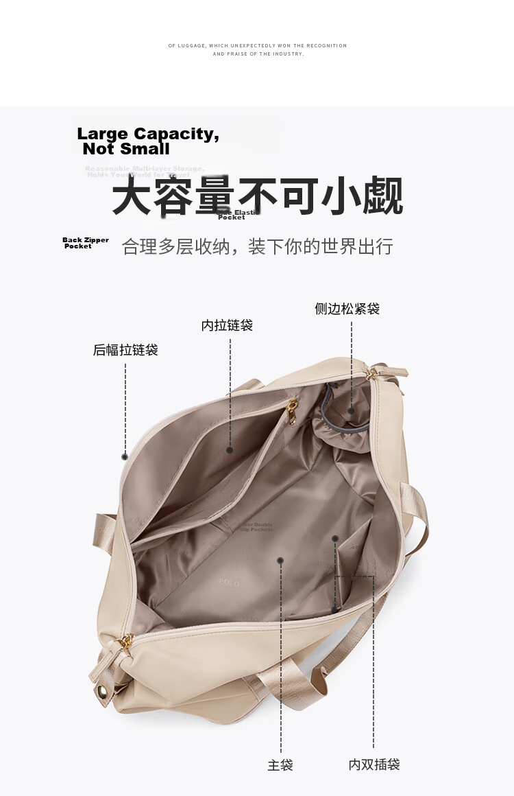 POLO Expandable Travel Bag for Women Travel Storage Bag Gym Bag Short Trip Business Handbag Birthday Gift for Girlfriend 12