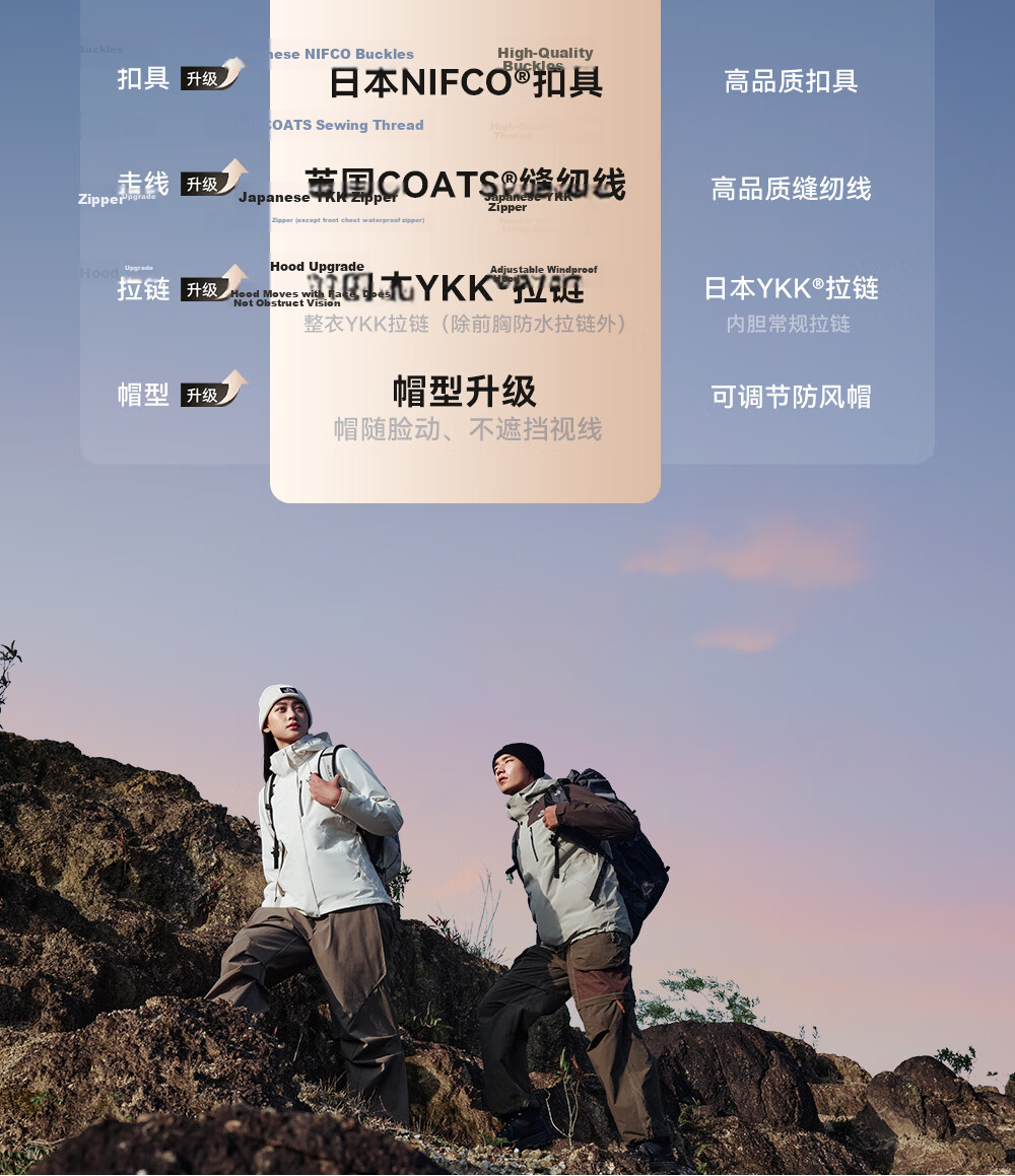 Pelliot Mountain Classic 3.0 3-in-1 Waterproof Jacket Spring Autumn Unisex Warm Coat 125301055 Purple M 3