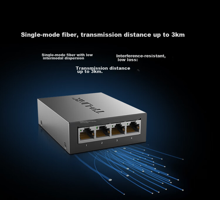 TP-LINK Gigabit Single-Mode Single-Fiber Optical Transceiver Converter Module 20km Transmission Enterprise-Level 4-Port Gigabit PoE Switch TL-FC314PB-20 3