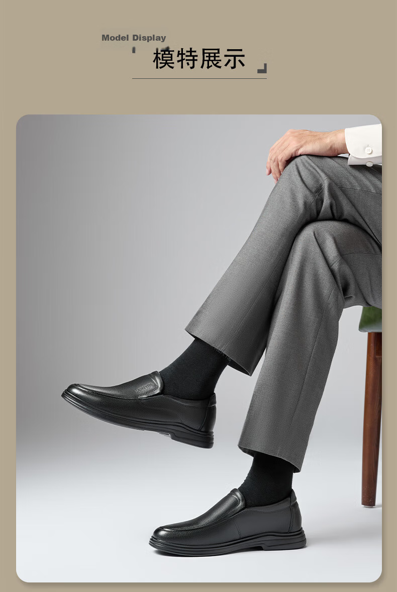 LAORENTOU Men's Business Casual Leather Shoes First Layer Cowhide Slip-On Driving Shoes Dad Shoes LA239 Black Size 40 11