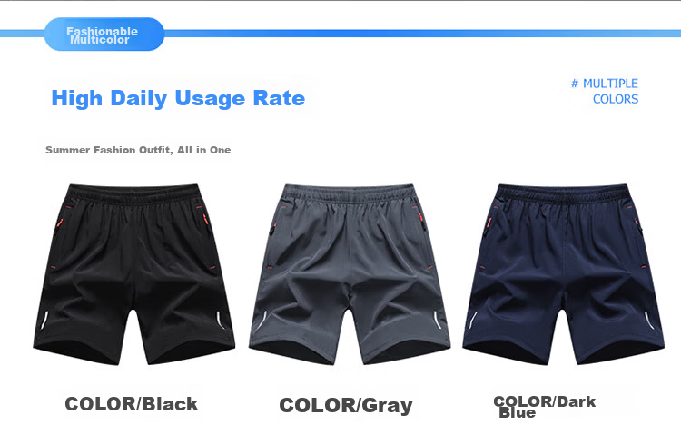 GLM Men's Ice Silk Casual Simple Versatile Mid-Length Shorts Summer Five-Point Pants 6