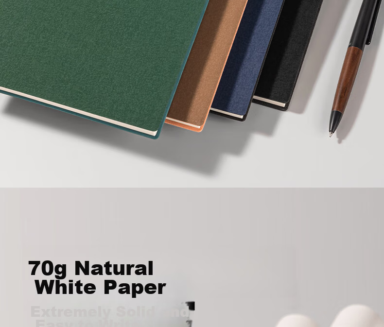 Deli Customizable Leather Notebook A5/112 Pages with Pen Insert, Soft Leather Cover, Elegant Skin-Feel Journal Diary Notebook, Morandi Color Series 22290 Brow 6