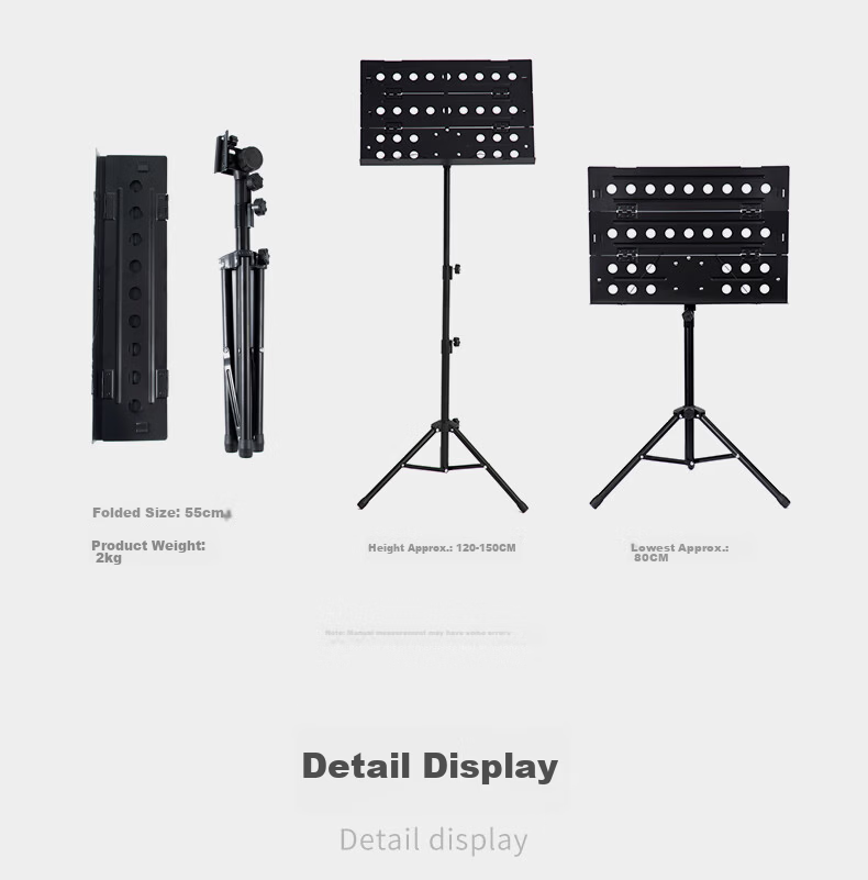 Acacia Bird Music Stand Three-Fold Thickened Adjustable Folding Universal Sheet Music Stand for Guitar Violin Guzheng Erhu 4