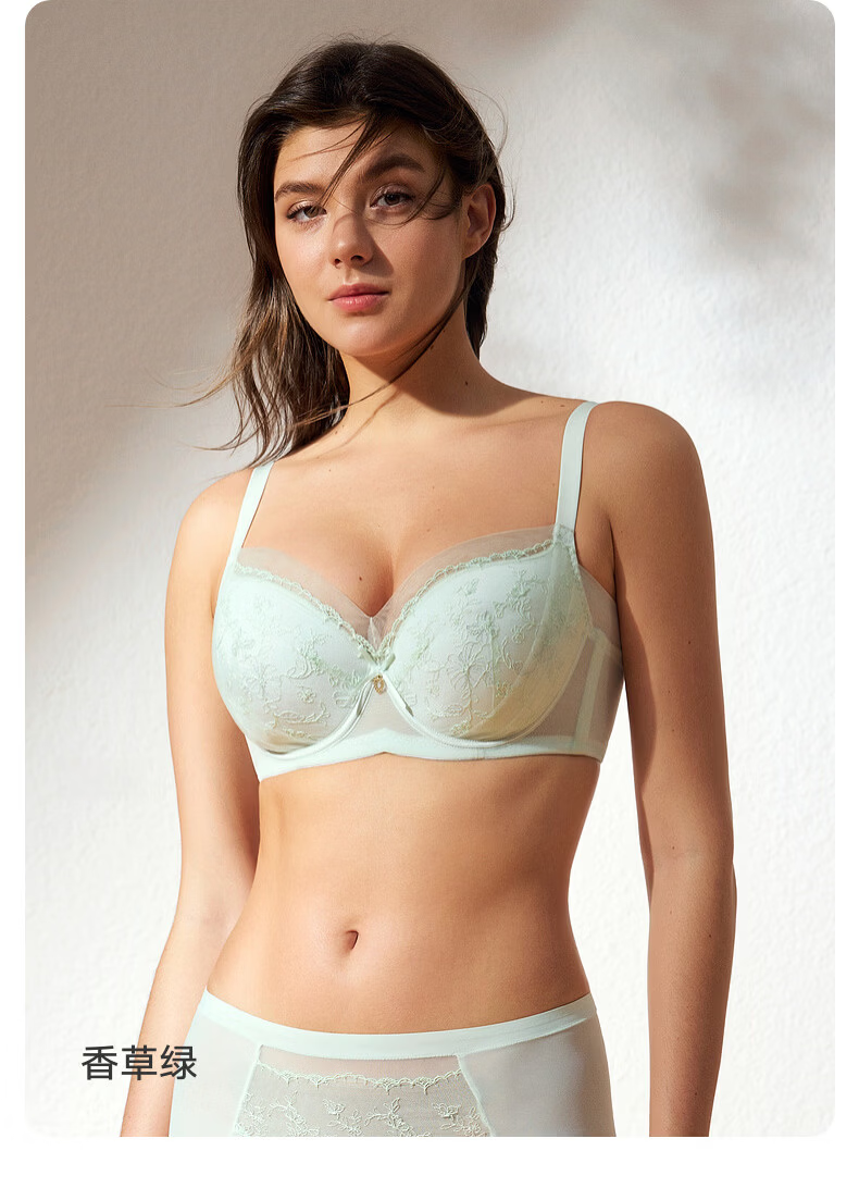 Manifen Comfortable Lightweight Women's Lace Soft Underwire Bra Sexy Large Cup Minimizing Bra 21