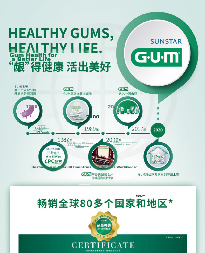 G·U·M Kangzhi Interdental Brush, Cleans Teeth And Protects Gums, Elastic Curved Interdental Brush, 30-Pack SS-M 12