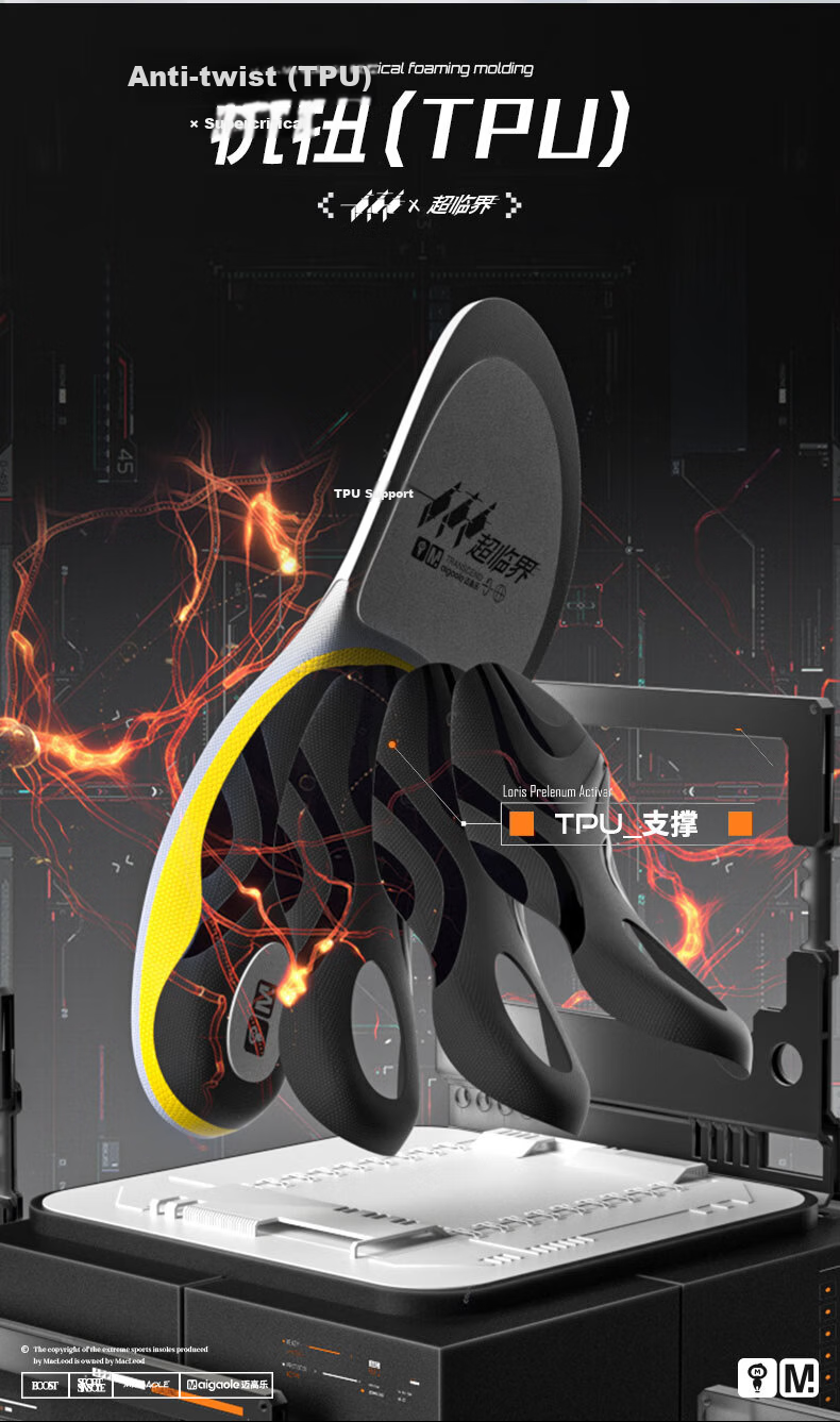 Maigaole Supercritical, Approximately 80% High Rebound, Explosive Arch Support, Basketball Sports Shock-Absorbing Pain-Preventing Insoles, Size 35-37 4