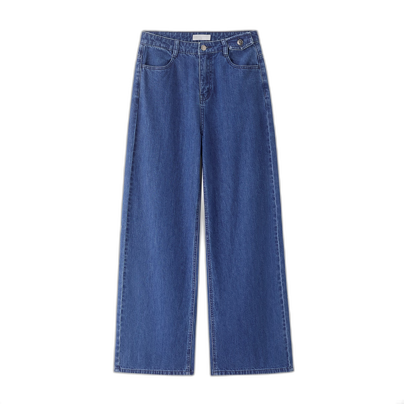 Giordano Wide-Leg Jeans for Women, New Spring 2026 Collection, Pure Cotton Washed Mid-Rise Denim Trousers, 13415160