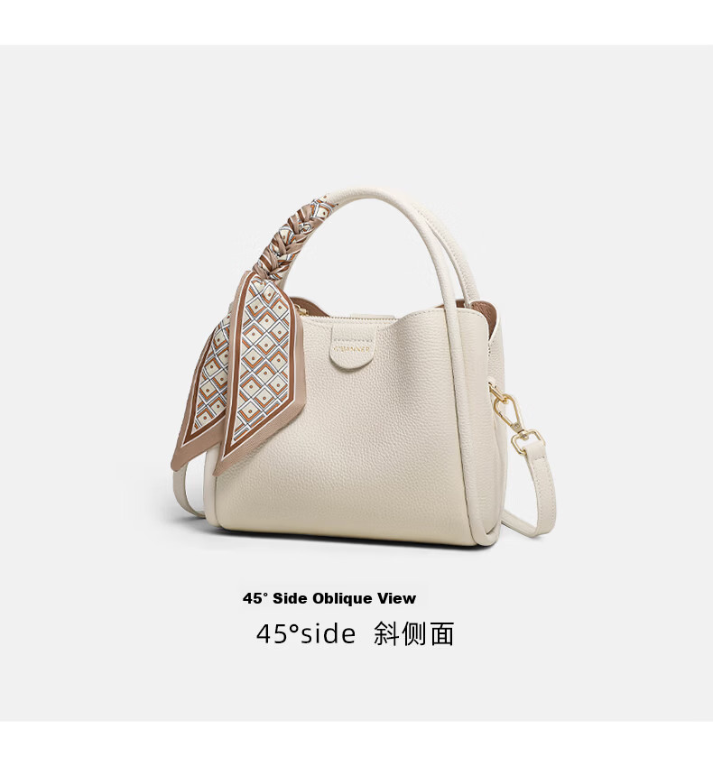 C.BANNER Women's Bag First Layer Cowhide Handbag Shoulder Bag Crossbody Light Luxury Birthday Gift High-End Feel for Girlfriend Wife 15