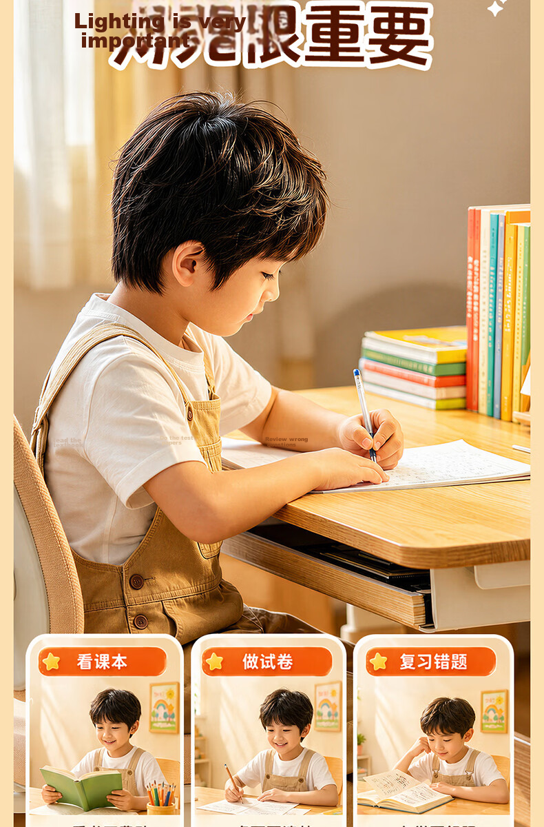 HP AAAAA Grade Street Lamp Myopia Prevention Study Reading Desk Lamp No Blue Light Floor Lamp for Children Bedroom Bedside Eye Protection 4