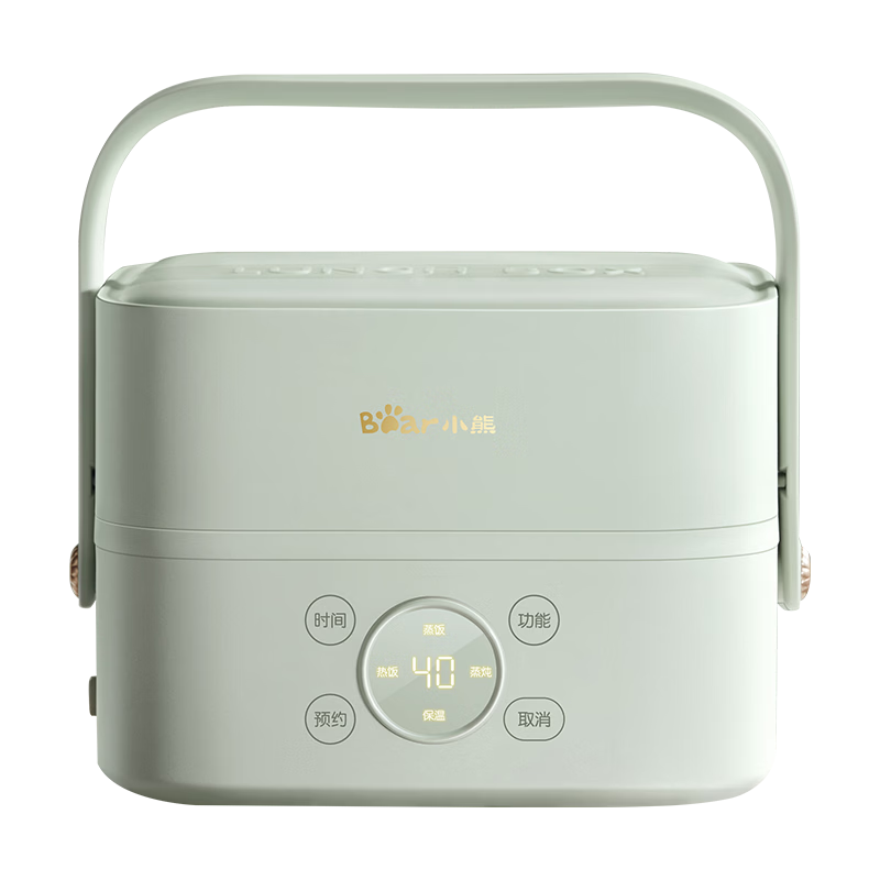 Bear Titanium Electric Lunch Box Stainless Steel Double Layer 1.6L DFH-G16W7 Plug-in Heated Lunch Box for Office Use JD Self-operated