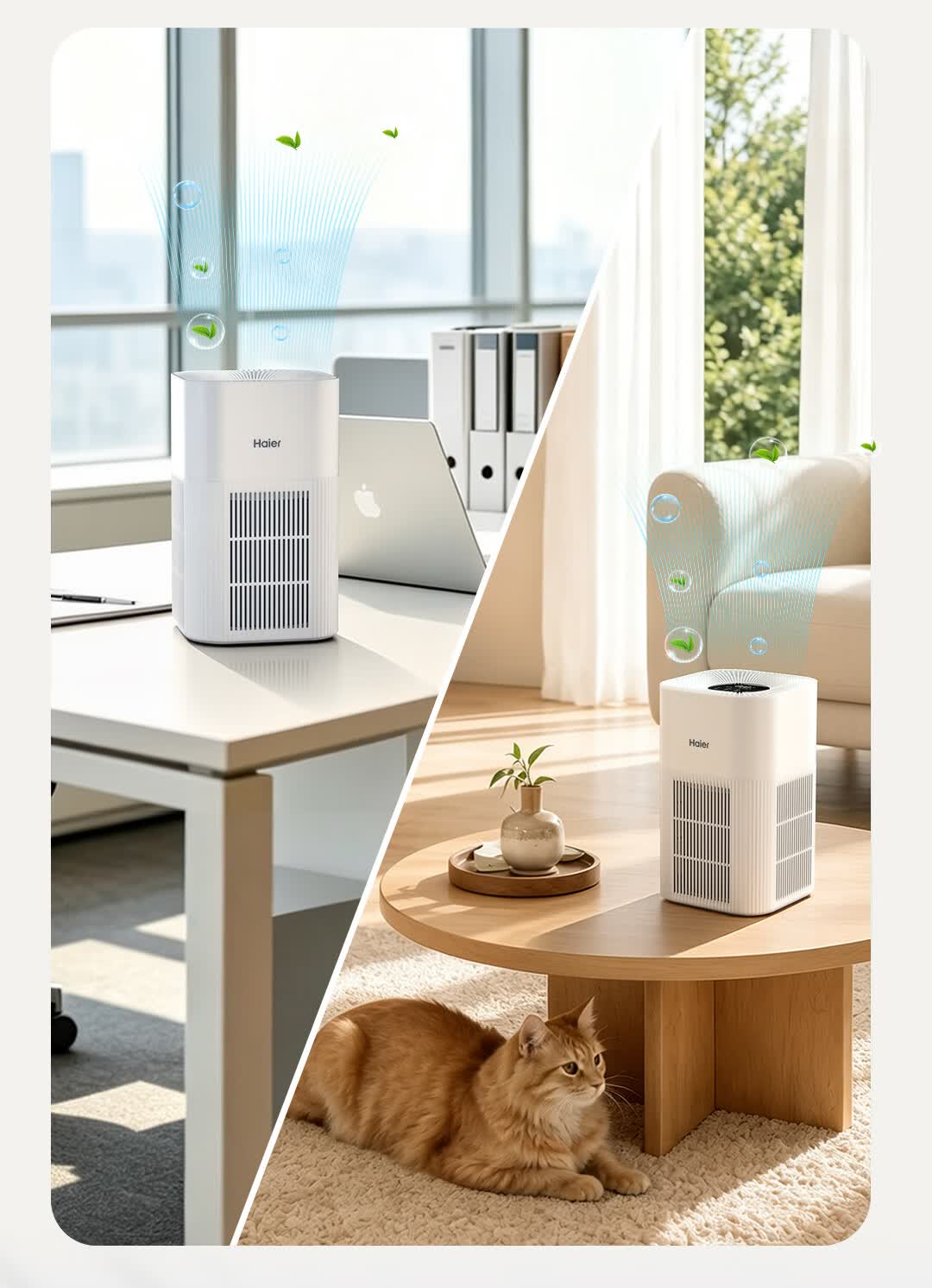 Haier H-Mini KJ200F Air Purifier Formaldehyde Removal Allergen Home Office Baby Bedroom Desktop Sterilizer 16