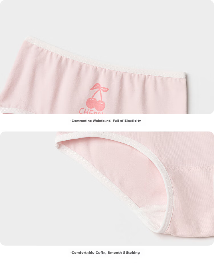 Balabala Girls' Cotton Briefs Children's Triangle Underwear Big Kids Baby Soft Comfortable Cute 3-Pack 17