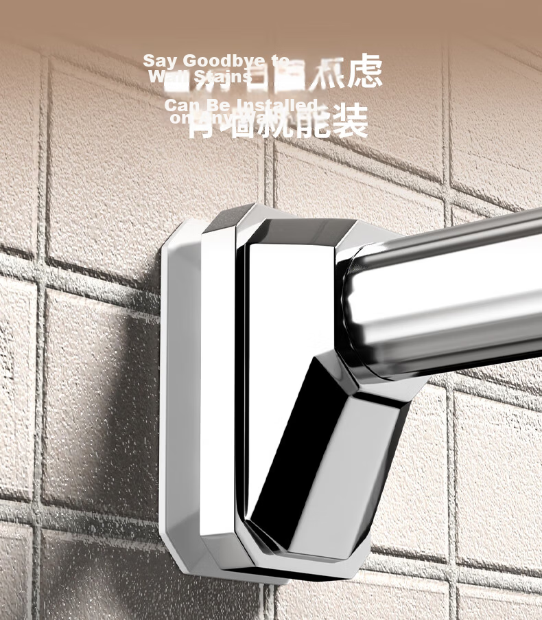 MYMOODHOUSE No-Drill Adjustable Stainless Steel Clothes Drying Rod Balcony Laundry Rack Bathroom Hanging Rod Support 260-350cm 8