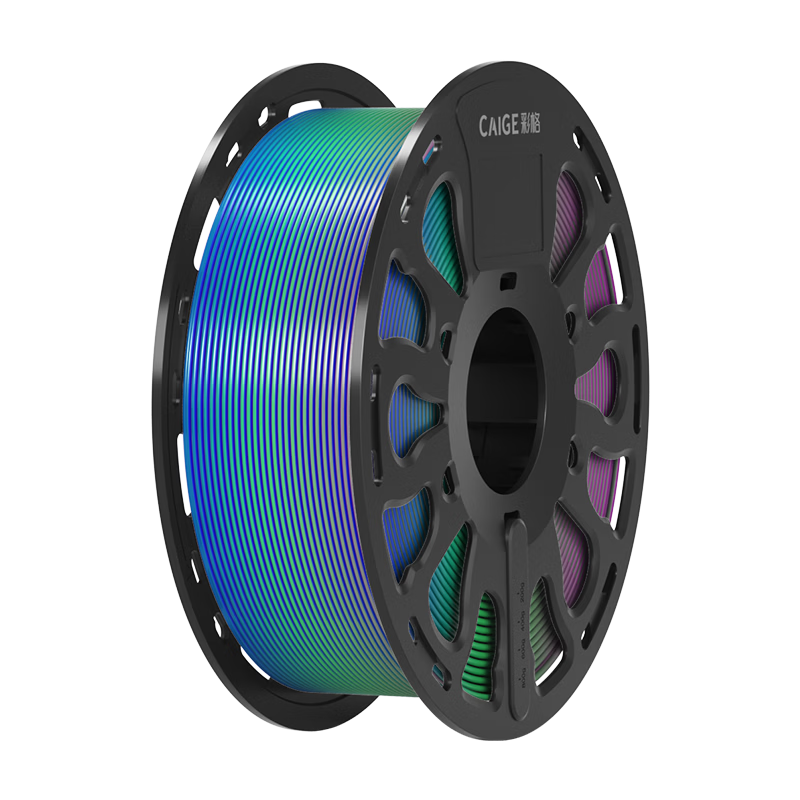 Caige 3D Printing Filament, Silk Three-Color Gradient PLA 1.75mm, Suitable for Tuozhu Chuangxiang 3D, Aileku Zongwei Jiguang Erwa DIY Line Material, Blue-Green Purple Color, 1kg