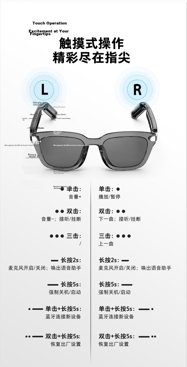 JBL Soundgear Frames Wireless Bluetooth Smart Audio Glasses Open-Ear Earphones Birthday Gift Recommendation Square Frame Phantom Black 19