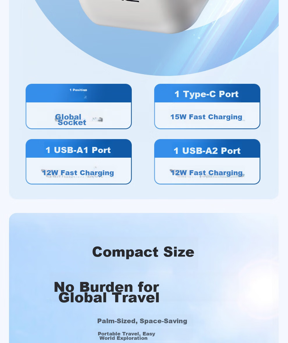 Jingxuan JINGDONG, Own Brand, Global Multi-Country Travel Adapter Plug, Universal for Overseas Travel/Study Converter, Suitable for UK/EU/Australia/Japan/Hong Kong Standards 6