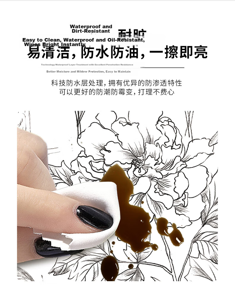 Jifudifu Vintage Self-Adhesive Waterproof Moisture-Proof Sofa Background Wall Decorative Wallpaper Renovation Sticker 3 Meters 4