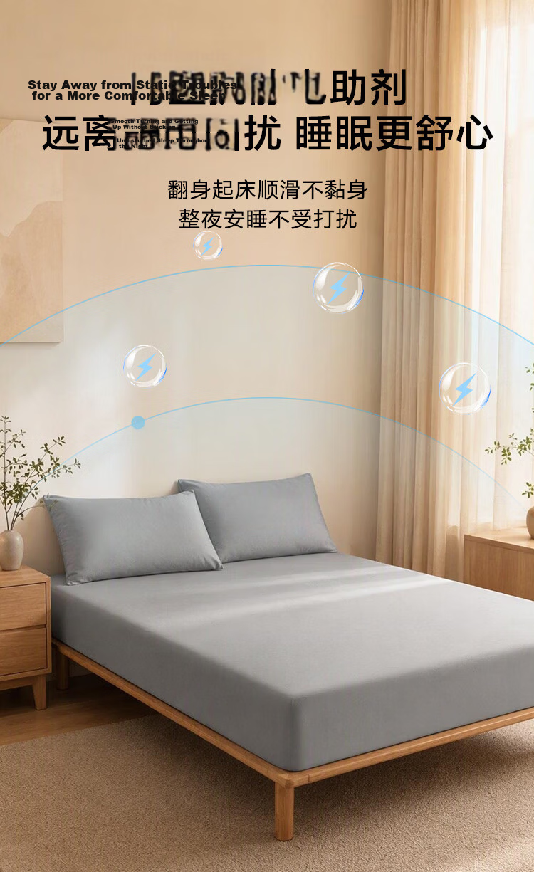 JD Original Qingfeng A-Class Cool Silk Mat, Ice Silk Fitted Sheet Protector, 1.5m Blue 6