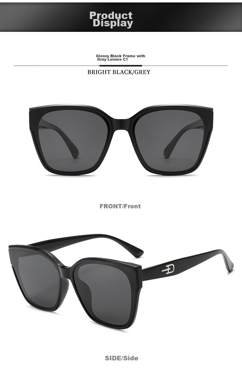 Angelamiao Unisex Square Large Frame Fashionable Classic Sunglasses for Driving, Sun Protection And UV Protection Glasses 5