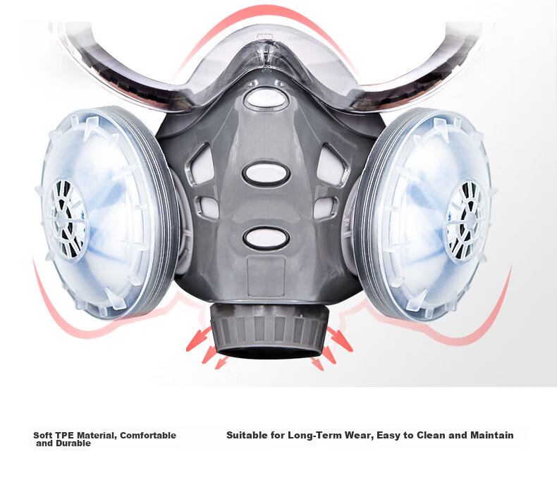 Anshuangli Heavy-Duty Dust Mask KN95 Industrial Dust Particle Respirator Grinding Welding Protective Gas Mask 308 Mask + Anti-Fog Goggles + 20 Dust Filter Pads 8