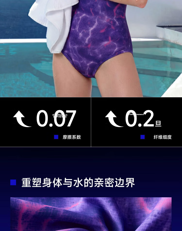 MIZUNO Women's One-Piece Triangle Sleeveless Sunscreen Thermal Spring Swimming Suit Quick-Dry Chlorine-Resistant Racing Swimsuit AC371 Purple S 5