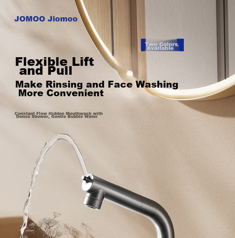 JOMOO Bathroom Basin Faucet Dual Control Hot and Cold Water Lift Pull-Out Gunmetal Gray 32399 Upgrade 4