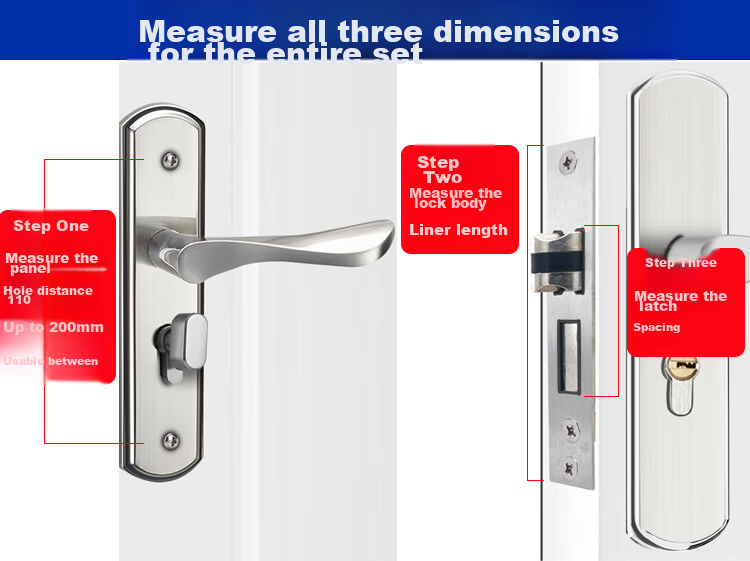 HOTUN Door Lock for Indoor Bedroom Doors, Adjustable Size, Suitable for Bathroom Solid Wood Doors, Universal Handle KTS01-160 6