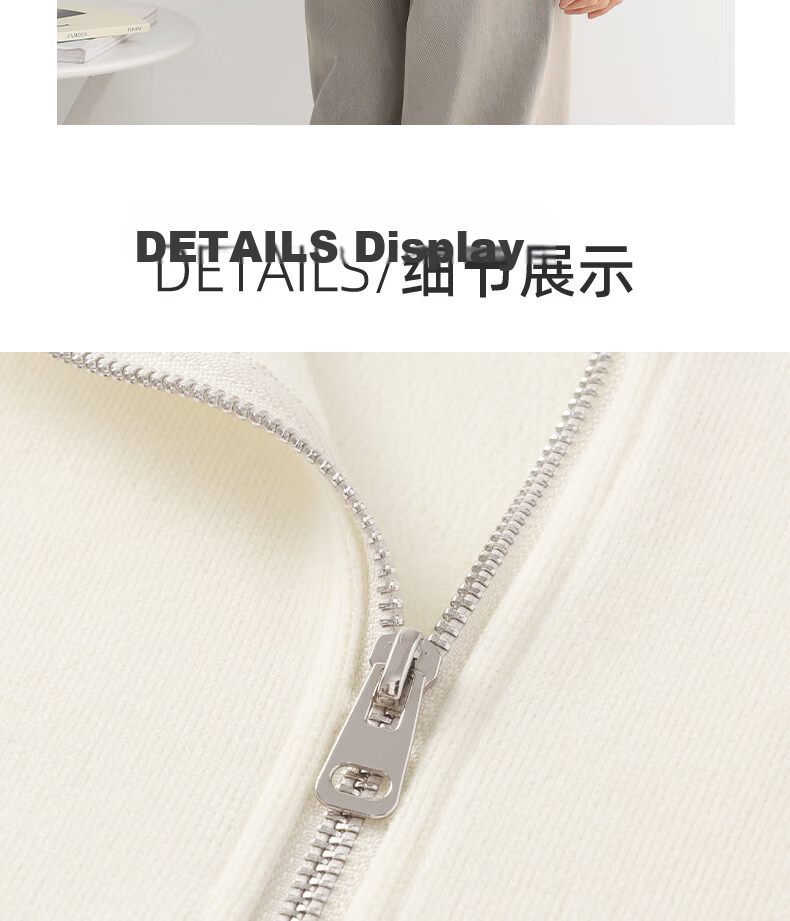 Urban Beauty Women's Polo Collar Sweatshirt Autumn 2026 New Half-Zip Casual Versatile Fleece-Lined Thickened Short Jacket for Spring and Autumn 14