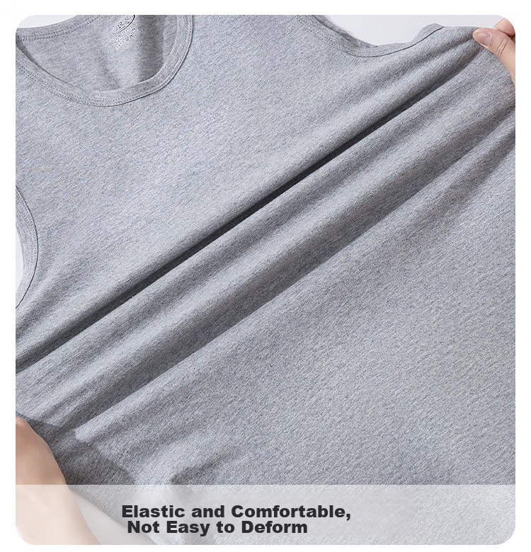 Langsha 100% Cotton Wide Shoulder Men's Sleeveless Sweat-Absorbing Breathable Vest Sports Tank Top 16