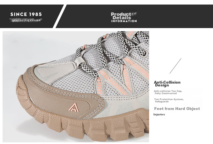HUMTTO Non-Slip Hiking Shoes, All-Season Mesh Breathable Casual Women's Shoes, Outdoor Mountaineering Shoes, Sand/light Pink, Size 40 13