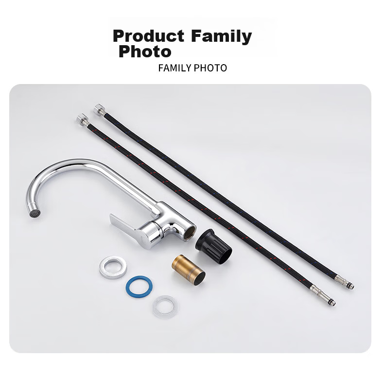 BSITN Kitchen Sink Faucet Hot and Cold Brass Double Temperature High Polish Rotatable BC001 12