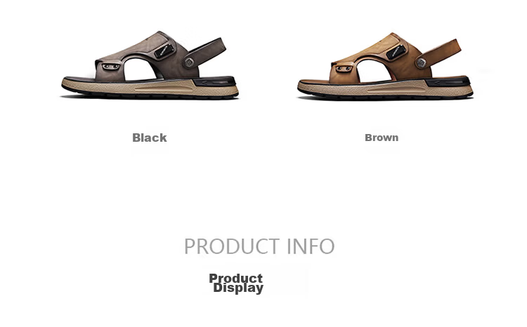 Bull Family Leather Sandals Summer New Thick Sole Dual-Use Slippers Men's Soft Sole Beach Shoes Versatile Driving Commuting Shoes 13