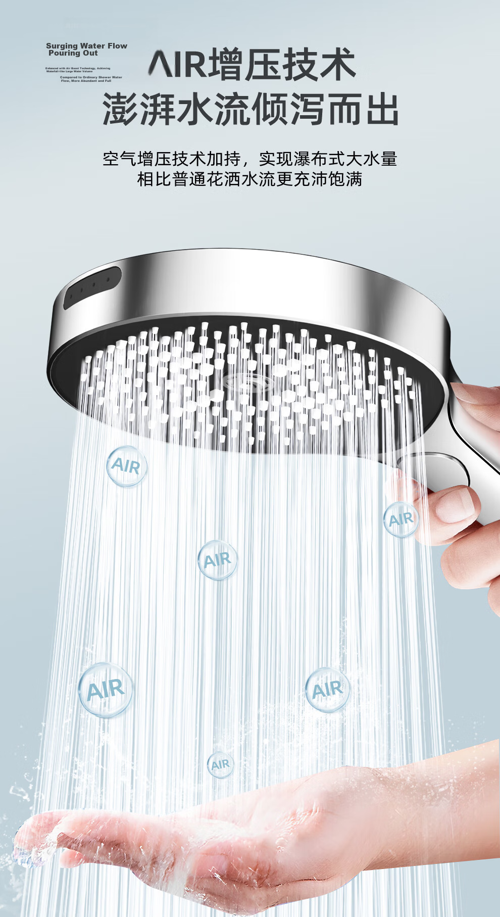 Oppein High-Pressure Shower Head Handheld Single-Head Shower Sprayer PD9404 5