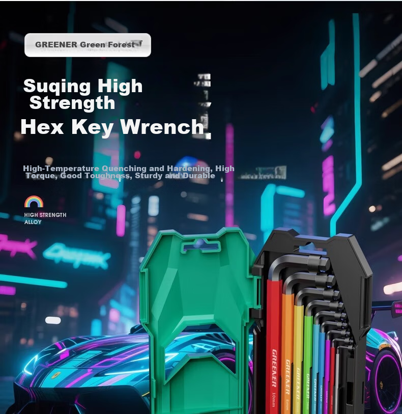 GREENER Hex Key Wrench Set, Hex Screwdriver, Hex Key, Hexagonal Inner Hexagon Rainbow Extended 2