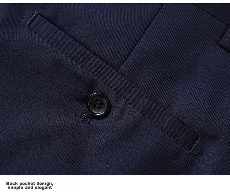 ROMON Men's Suit Set, Small Suit Jacket, Professional Formal Wear, Slim Fit Casual Groomsman Suit, Navy Blue 6XL 26
