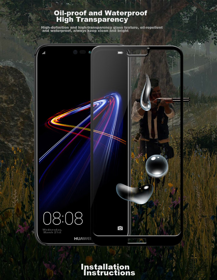 ESCASE Huawei Nova 4/5i/6se Tempered Glass Screen Protector Full Coverage All-Glass No White Edge for Nova 4/5i/6se Universal High Definition Clear 12